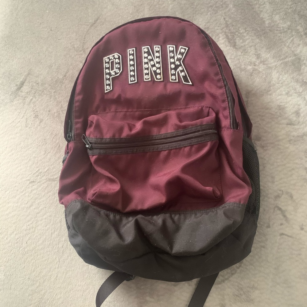 PINK Maroon Campus Backpack
